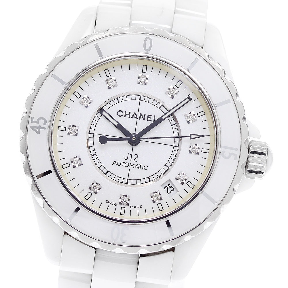 訳あり シャネル CHANEL H1629 J12 38ｍｍ 白セラミック 12Pダイヤ 自動巻き メンズ _956808【中古】