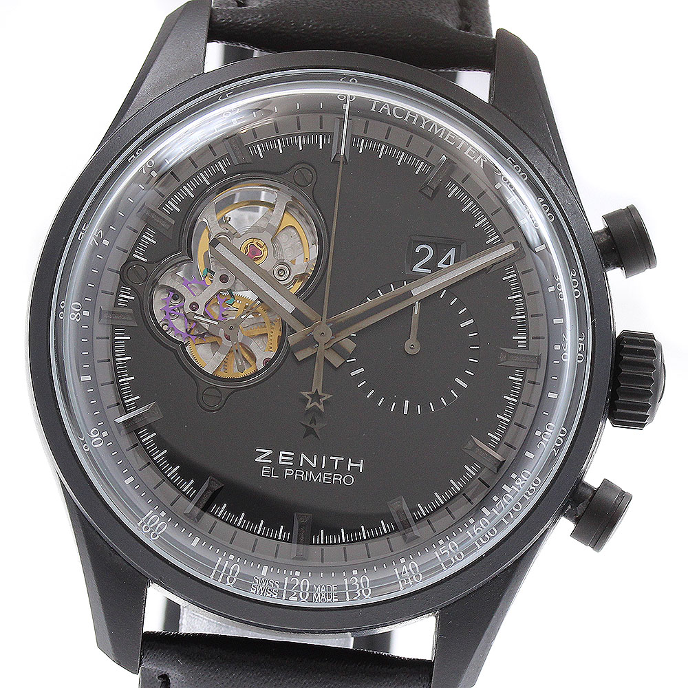 ゼニス ZENITH 24.2160.4068 エル・プリメロ クロノマスター ナイトビジョン 自動巻き メンズ 良品 _845651【中古】