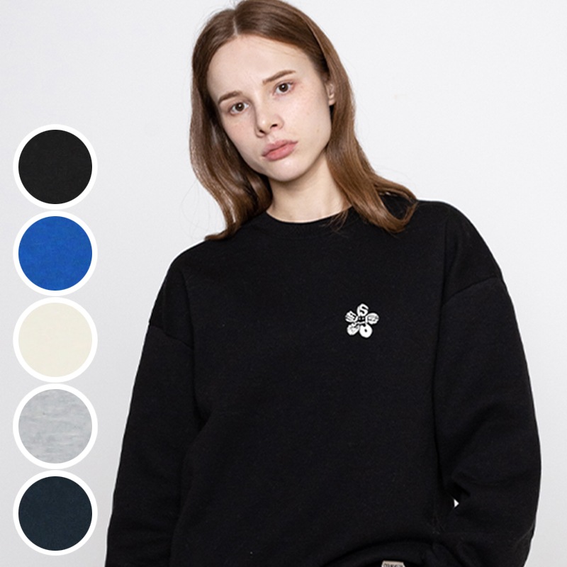 [UNISEX]Small Life Logo Flower Smile Sweatshirt_5color