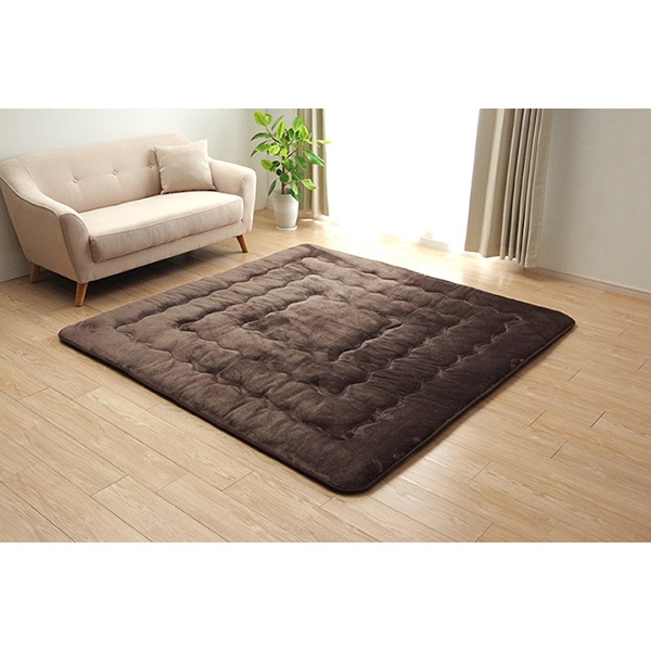 1161720060813 6層フラン撥水 正方形 敷 BR 190×190 ラグ こたつ敷き布団 正方形 撥水 あったか仕様6層タイプ ブラウン メーカー直送