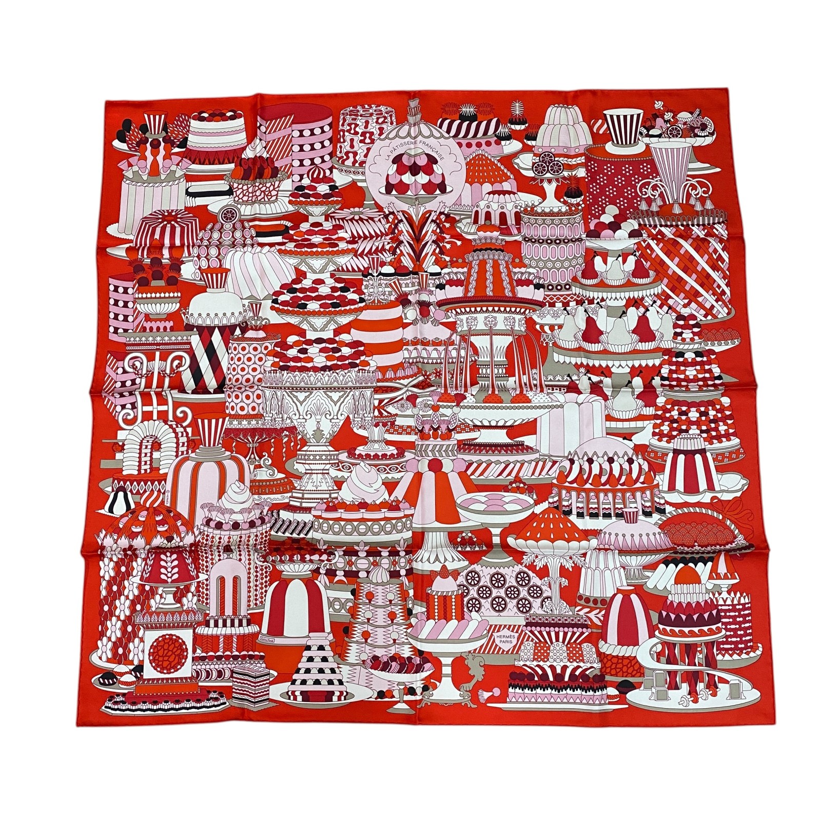 未使用 エルメス HERMES レディース カレ90 ラ・パティスリー・フランセーズ