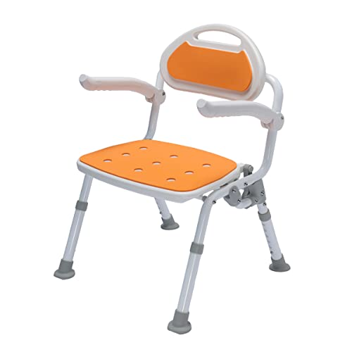 楽々健 シャワーチェア 「楽浴 デラックス」 背もたれ 手すり 自立収納 座面高さ35/37/39/41/43/45cm 6段階調整 完成品 組 13,724円