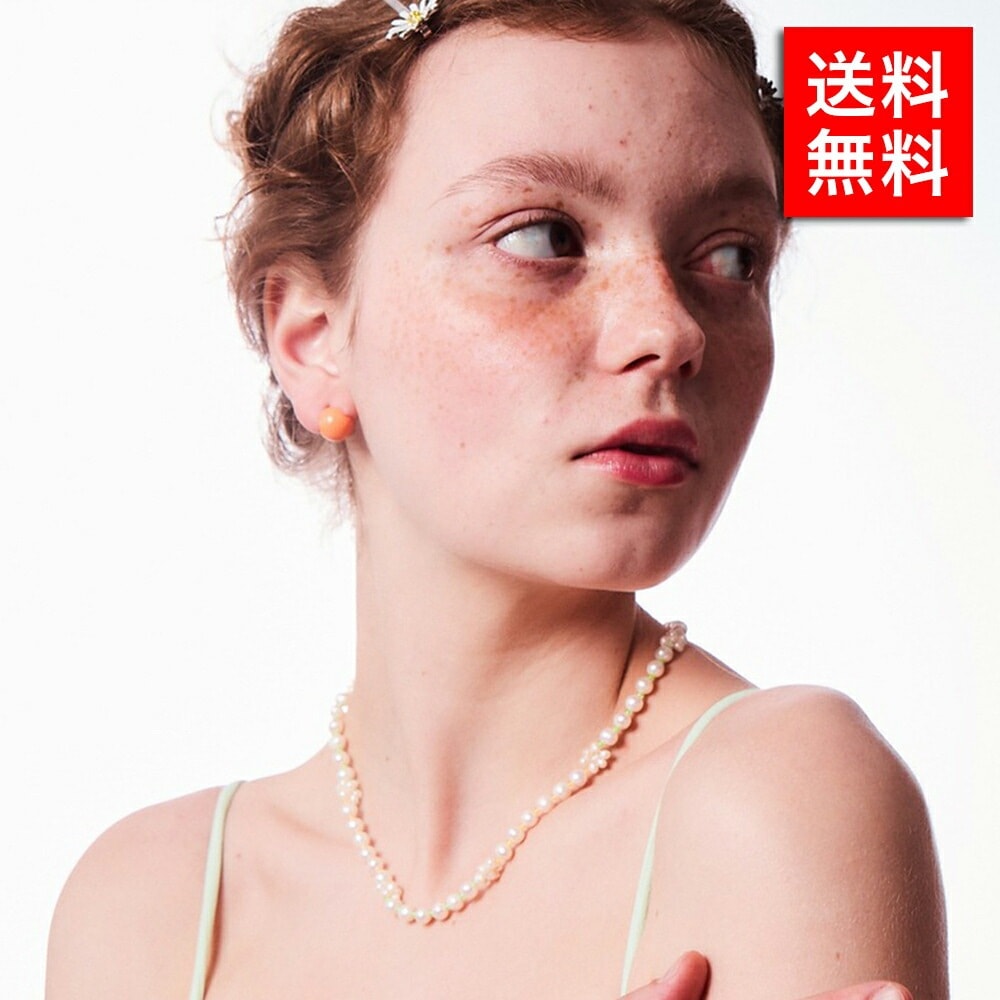 マーガレット パール フラワー ネックレス ワンポイント 花 韓国 ファッション アクセサリー