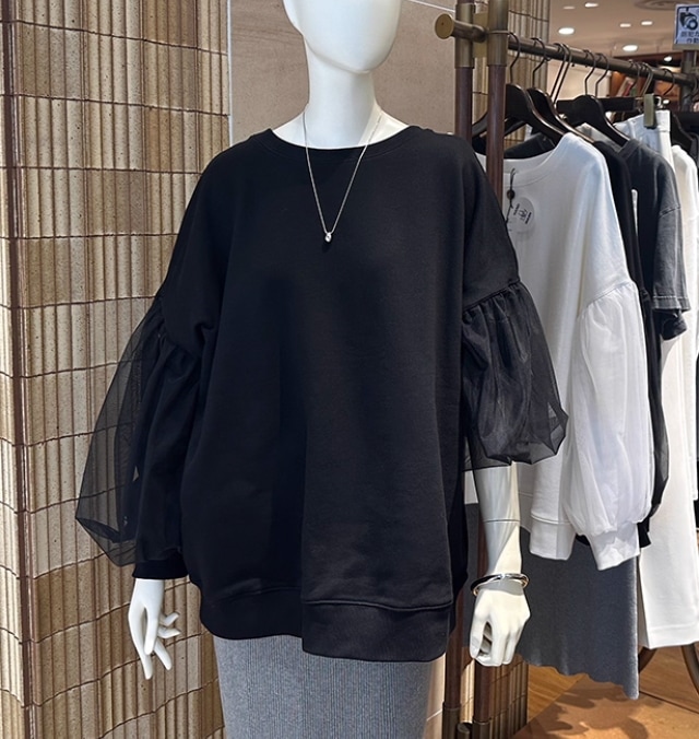 レディース トップス 刺繍 チュール シフォン フリル コンサバ ヴィンテージ かわいい 大人可愛い きれいめ シンプル カジュアル 上品 おしゃれ かっこいい とろみ感 抜け感 かっちり