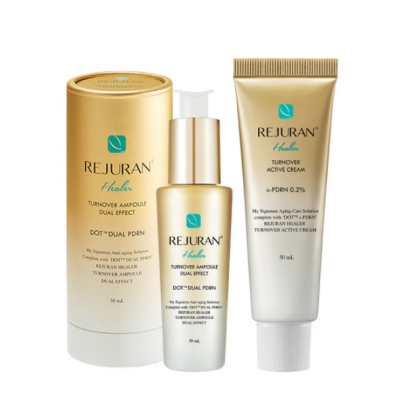 【大人気】REJURAN リジュラン ゴールドセット / デュアル エフェクト アンプル 30mL + ターンオーバー アクティブ クリーム 50mL