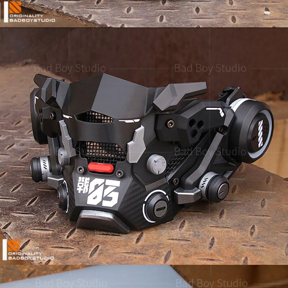 サイバーパンクハーフマスク 2023新作 スチームパンクマスク NEOトーキョー ヘルメット ハロウィン ストリート DJ バイク サバゲー コスプレ 自転車