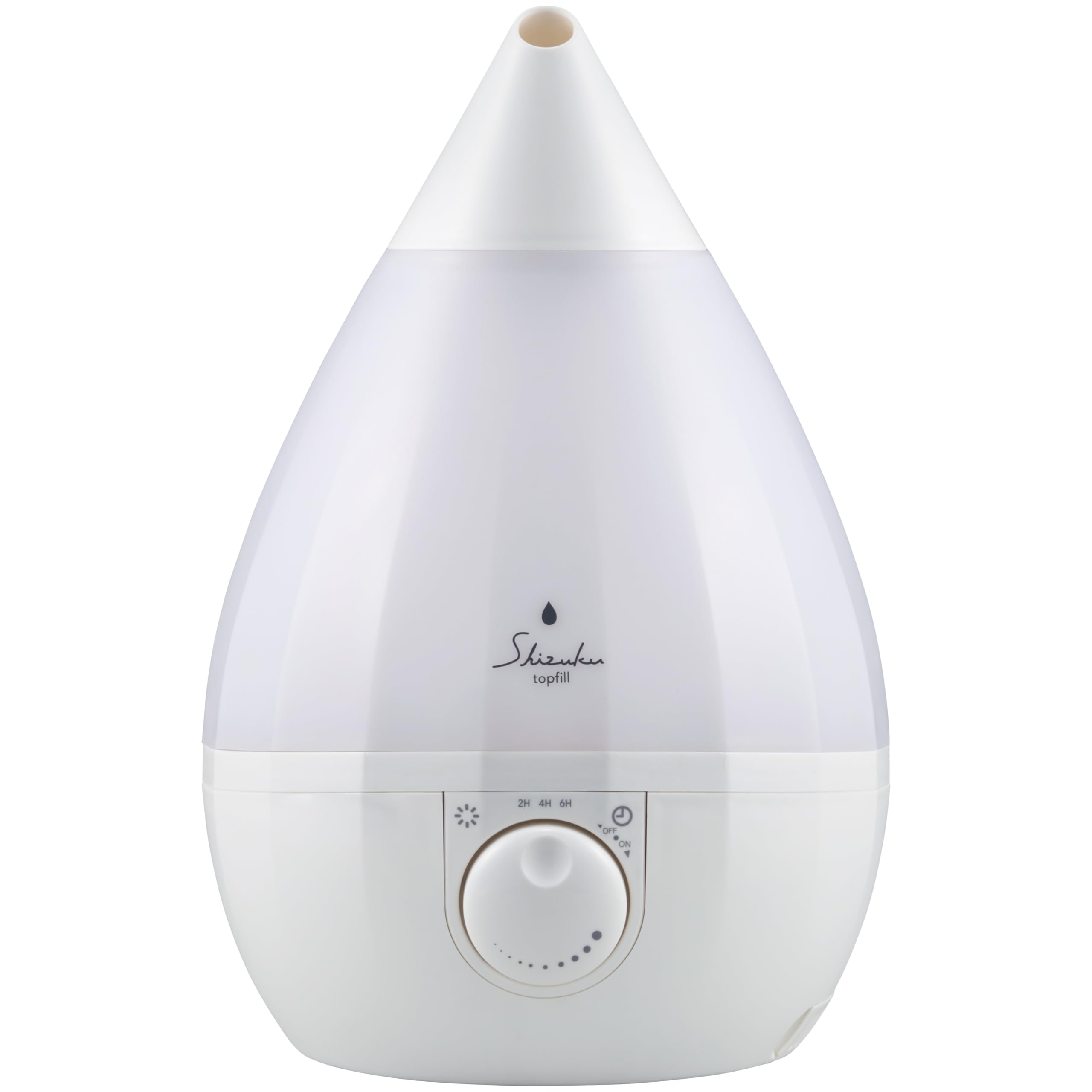 アピックス(APIX INTL) 加湿器 超音波式加湿器 SHIZUKU topfill 上部給水式 大容量タンク 4.0L アロマ対応 LEDライト付き 卓上 寝室 リビング用 ホワイト ASZ-4