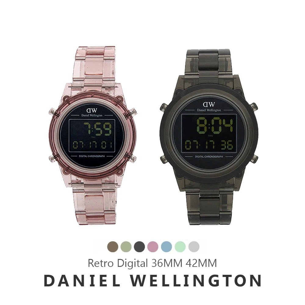 腕時計 Retro Digital 36MM 42MM スポーツウォッチ ヴィンテージ 透明 DW ペアウォッチ 男女兼用 並行輸入品
