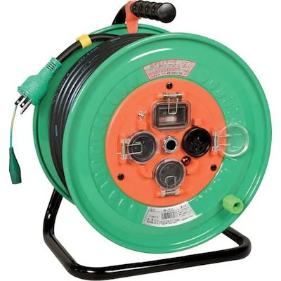 【メーカー直送品】NICHIDO 電工ドラム 屋外型 過負荷漏電保護兼用ブレーカ付 30m NW-EK33