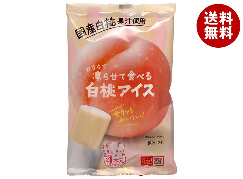 谷尾食糧工業 凍らせて食べる 国産白桃アイス (70g＊4)＊12袋入