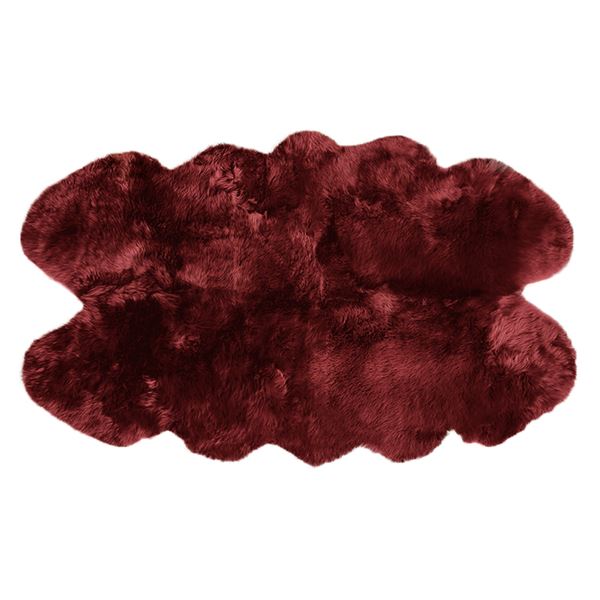 ムートンラグ 約90x160cm 4匹サイズ ワイン