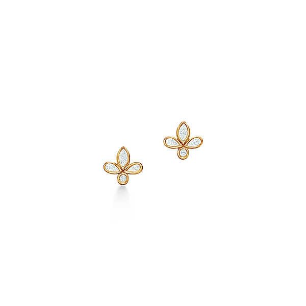 ティファニー TIFFANY ピアス ゴールド 18K ダイヤモンド フルール ミニ