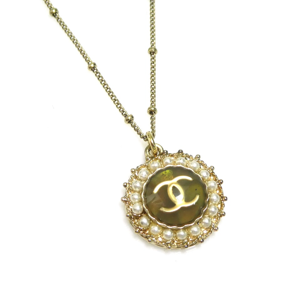 シャネル CHANEL ネックレス ココマーク メタル/フェイクパール ゴールド/オフホワイト レディース w1158g 36,270円