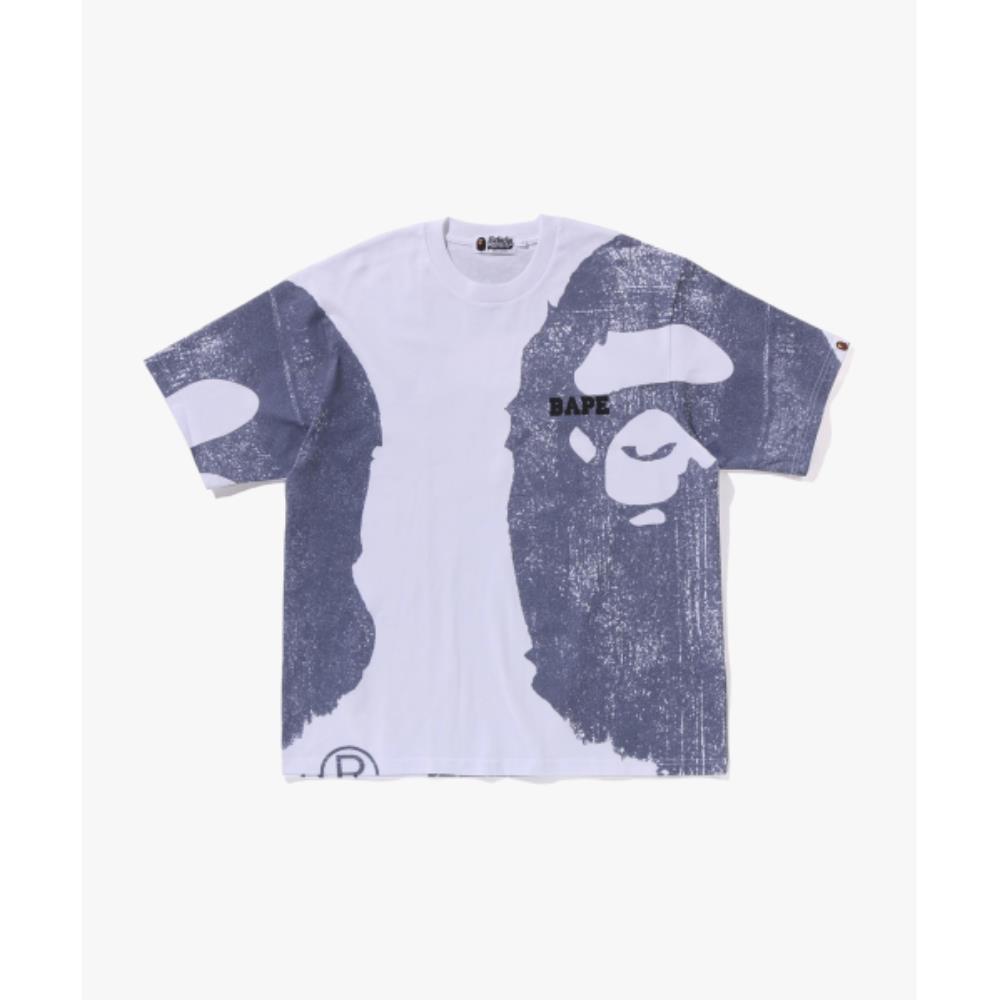 BAPE Water Print College Relaxed Fit T-Shirt M WHITE 001