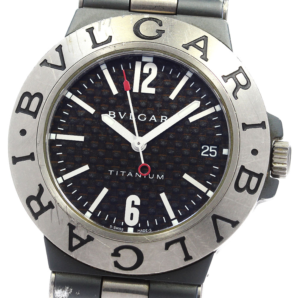 ベルト訳あり ブルガリ BVLGARI TI38TA ディアゴノ チタニウム デイト 自動巻き メンズ 保証書付き_870321【中古】