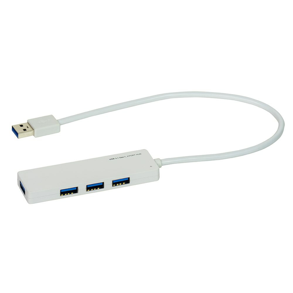（まとめ買い）USB3.1Gen1 4ポートハブ 30cm ホワイト UH-3184W [x3]