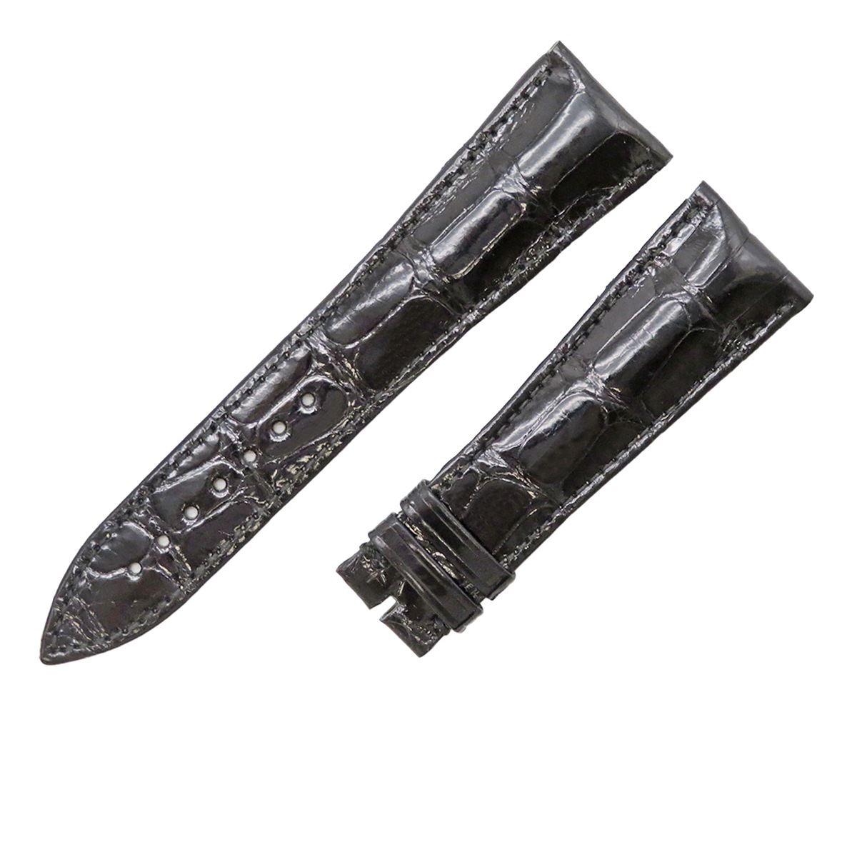 トノウカーベックス 9080/9880用 クロコバンド メンズ 未使用 純正 替え ロング 艶 24mm ブラック 黒 3年保証