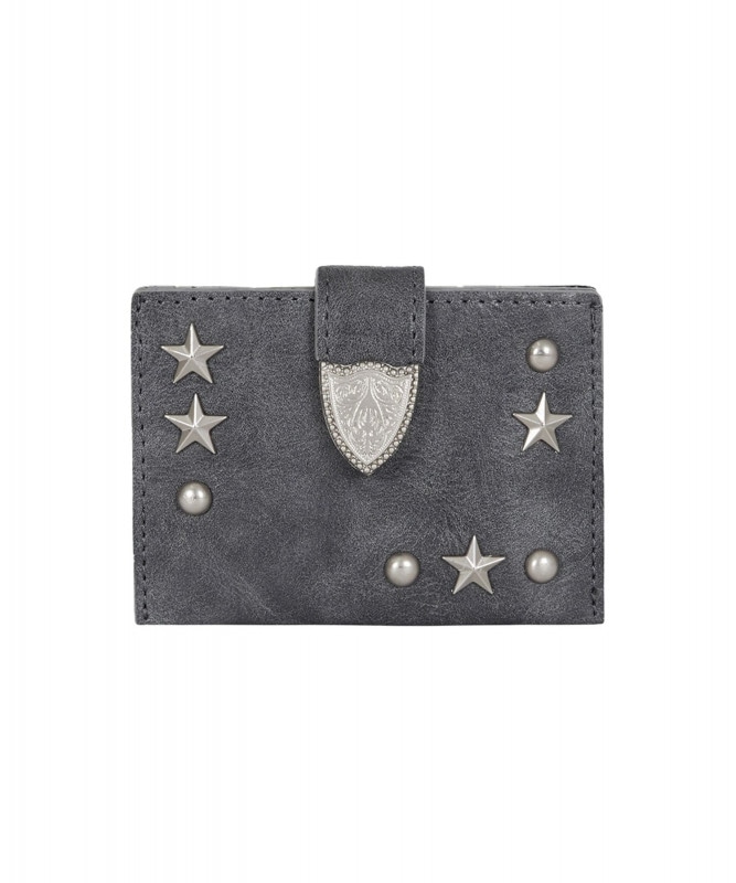 ウェスタンアコーディオンカード財布チャコール