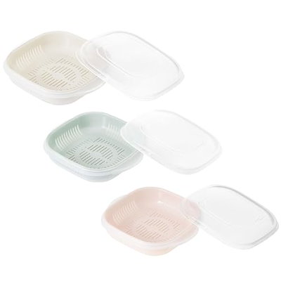 他サイト： アンドエヌイー(&NE) Recopo 冷凍ご飯をふっくら解凍 3色セット ベージュ グリーン ピンク Refura レフラ 日本製 蒸し器 作り置き 冷凍ご飯 容器 保存容器 ライス ストッカー 抗の商品画像