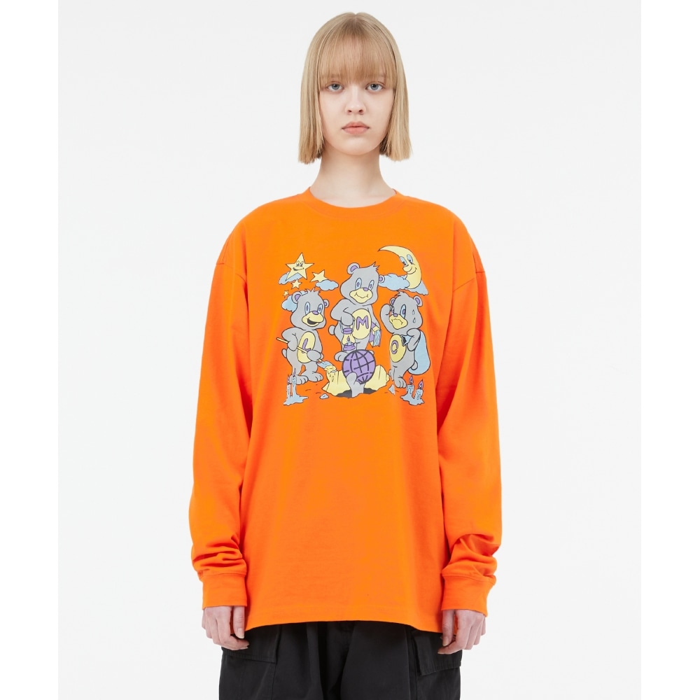 LMC DIGGING THREE BEARS LONG SLV TEE オレンジ