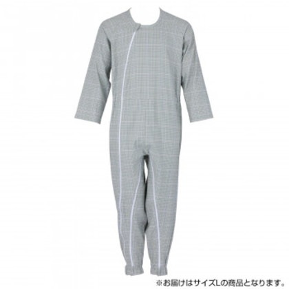 フットマーク 介護つなぎ服(前開き) L グリーン 403420