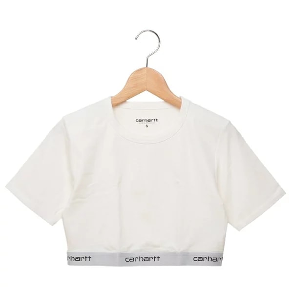 Tシャツ カットソー ウイメンズスクリプトクロップトップ クロップド丈 ホワイト レディース I033222 002