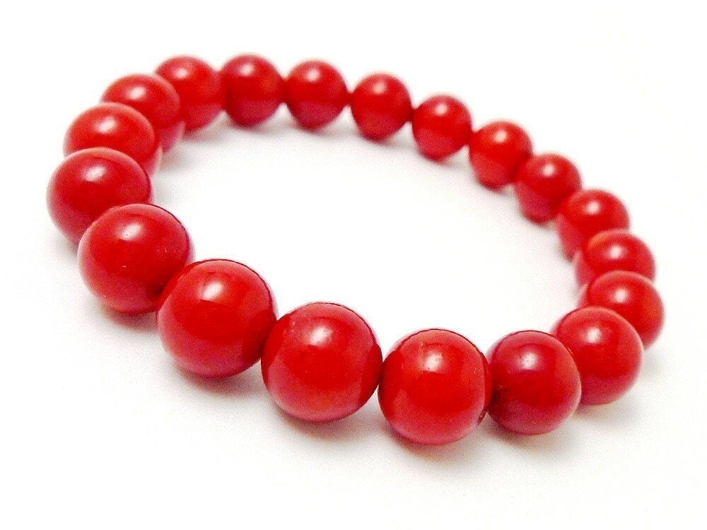 レッドコーラル ブレスレット 10mm パワーストーン ブレスレット レディース メンズ 天然石 数珠 アクセサリー レディースブレスレット パワーストーンブレスレット 天然石ブレスレット 女性用 3