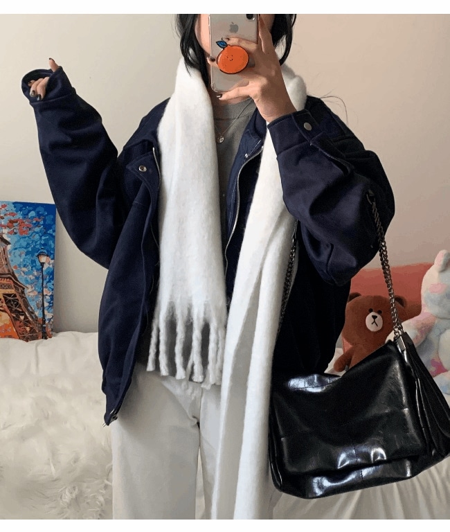 [アウターの中にすっぽり!/オーバーフィット] スエードステッチ男女共用ジャケット(3col) 5,490円