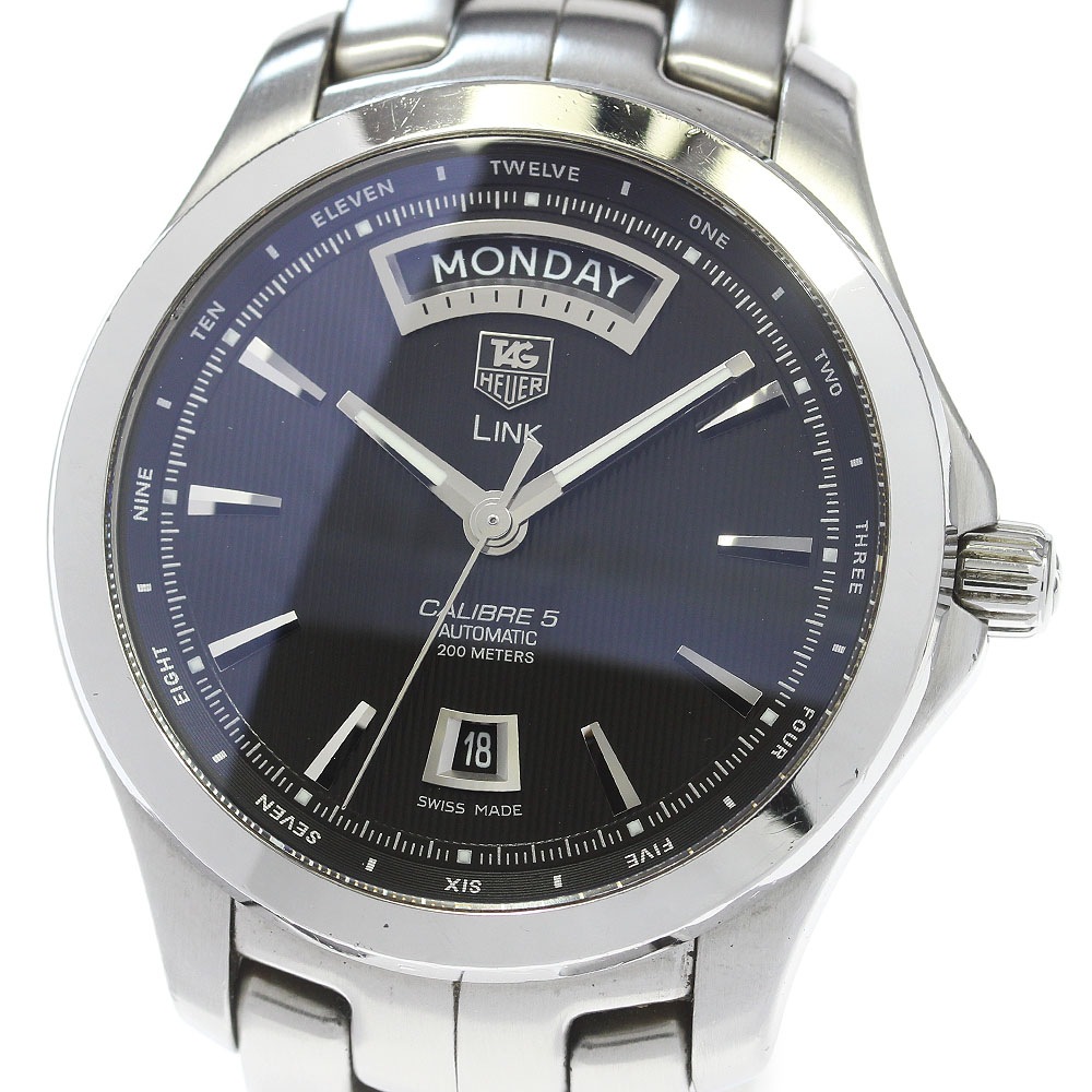 タグホイヤー TAG HEUER WJF2010 リンク キャリバー5 デイデイト 自動巻き メンズ 保証書付き_848518【中古】