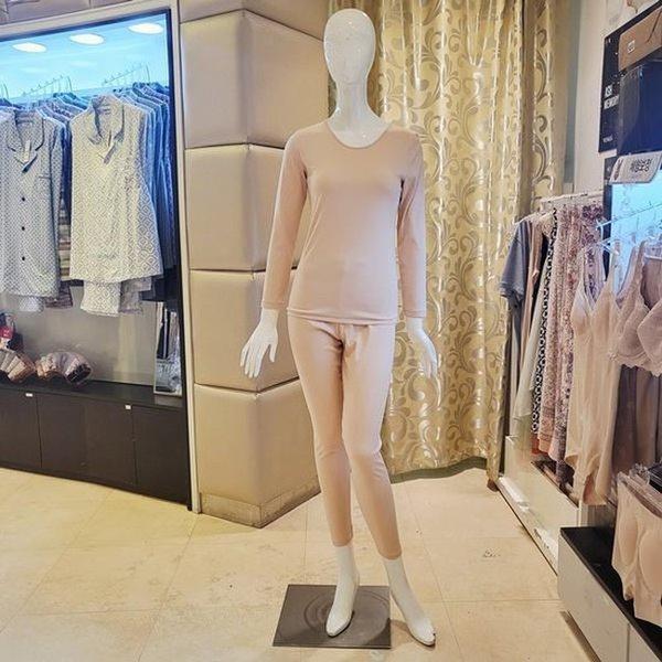 VLG5064C_女性 綿100 スキン色の肌着 上下セット