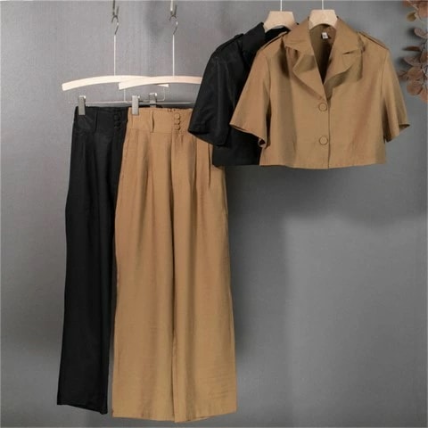 スーツ 上下セット かわいい系 レトロ ロングパンツ 半袖 セットアップ大きいサイズ レディース ニット 上下セット set スウェット スエット sweat ルームウェア ジャージ 春夏 setup