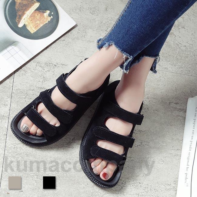 レディース サンダル コンフォート 夏サンダル サマーシューズ ぺったんこ サマーサンダル 楽チン お洒落 シューズ 滑り止め マジックテープ