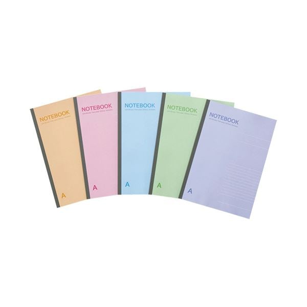（まとめ）TANOSEE ノートブック セミB5 A罫7mm 30枚 5色パック 1パック（5冊） 30セット
