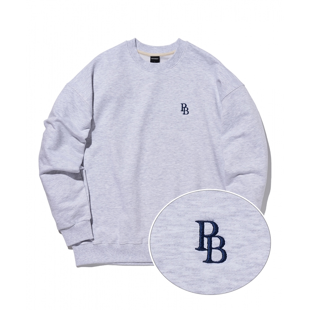 PAPERBOY PBロゴスウェットシャツ - ホワイトメランジ