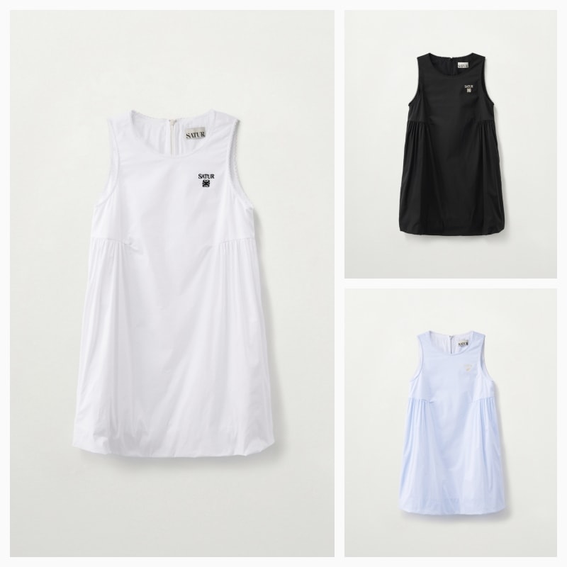 【SATUR】26SS (W) BALLON SLEEVELESS ONE-PIECE : 3COLORS