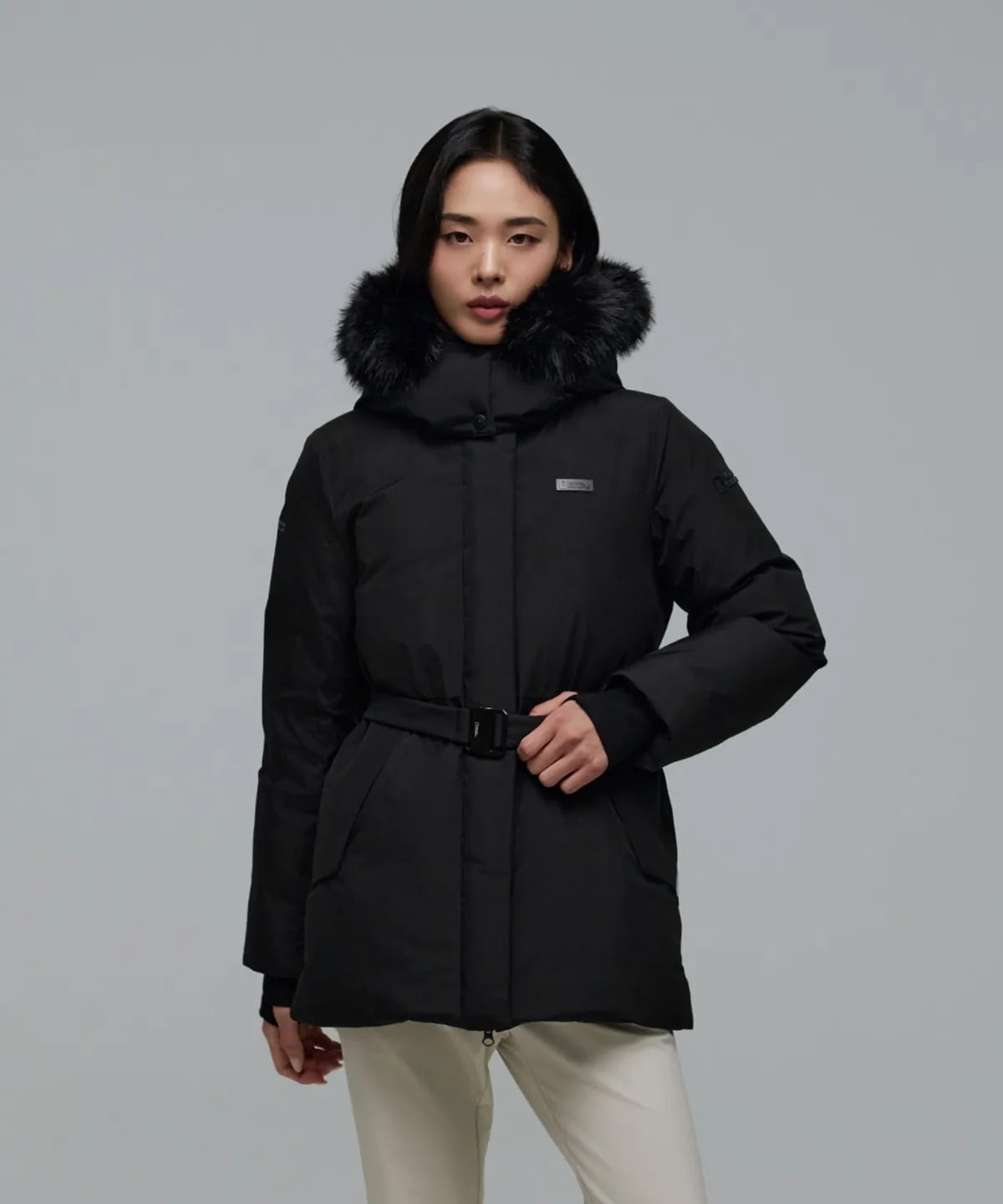 N244WDW310 レディース アトラス ウインドストッパー 中丈 グースダウン ジャンパー CARBON BLACK