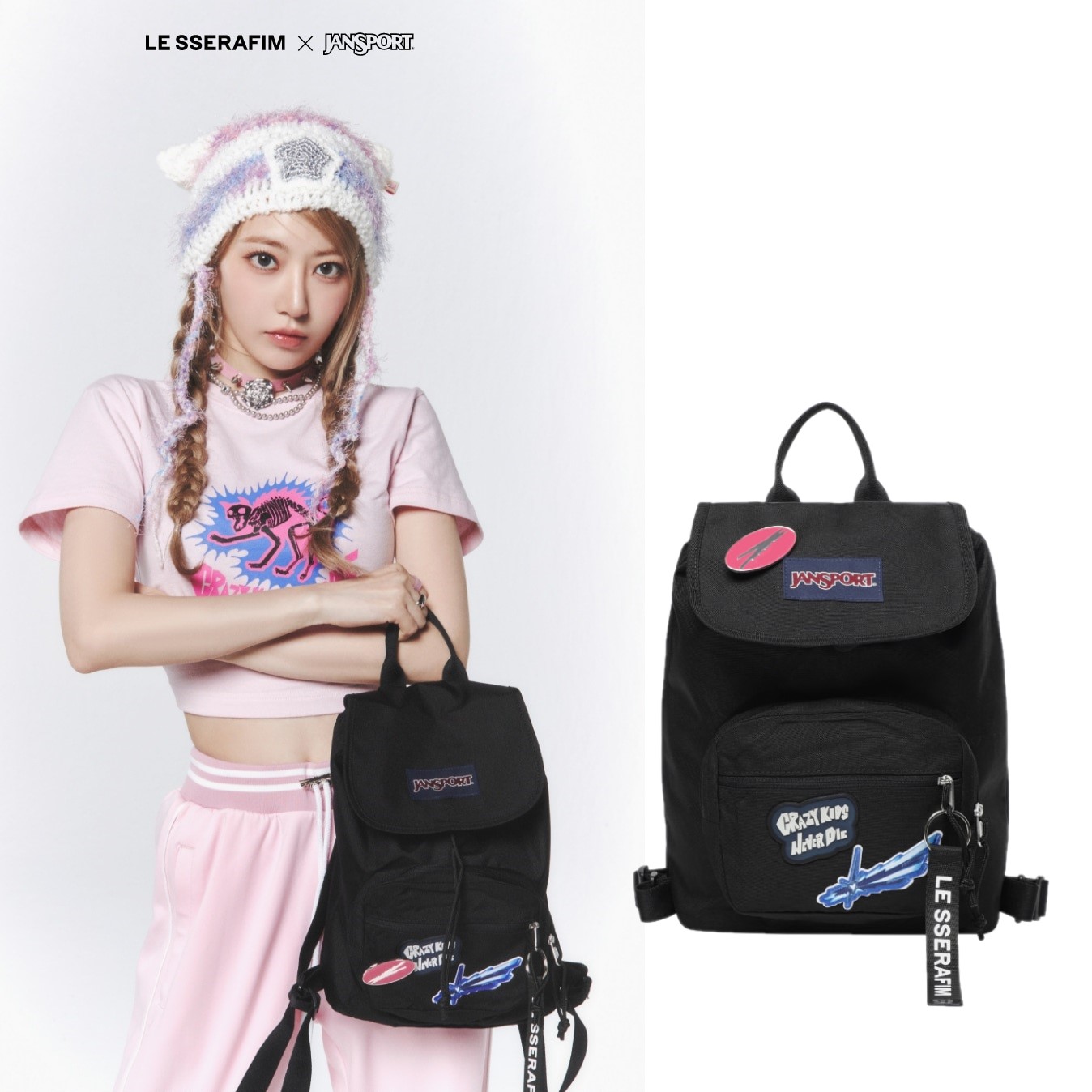 [Lesserafim トレカ贈呈]ハイランドミニパック ブラック レディース 韓国ファッション 韓国ブランド 韓国公式正規品