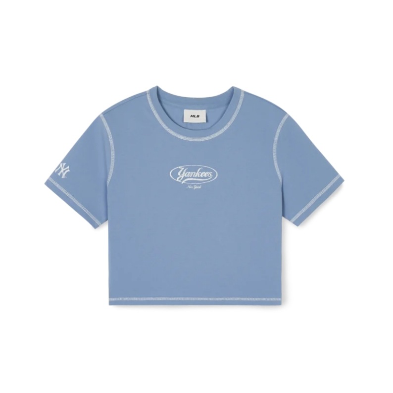 本物の女性ヴィンテージグラフィックスリムクロップtシャツニューヨークヤンキス