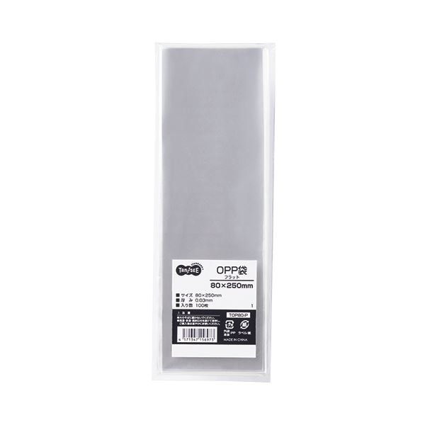 (まとめ) TANOSEE OPP袋 フラット 80×250mm 1セット（1000枚：100枚×10パック） (×5セット) 9,644円