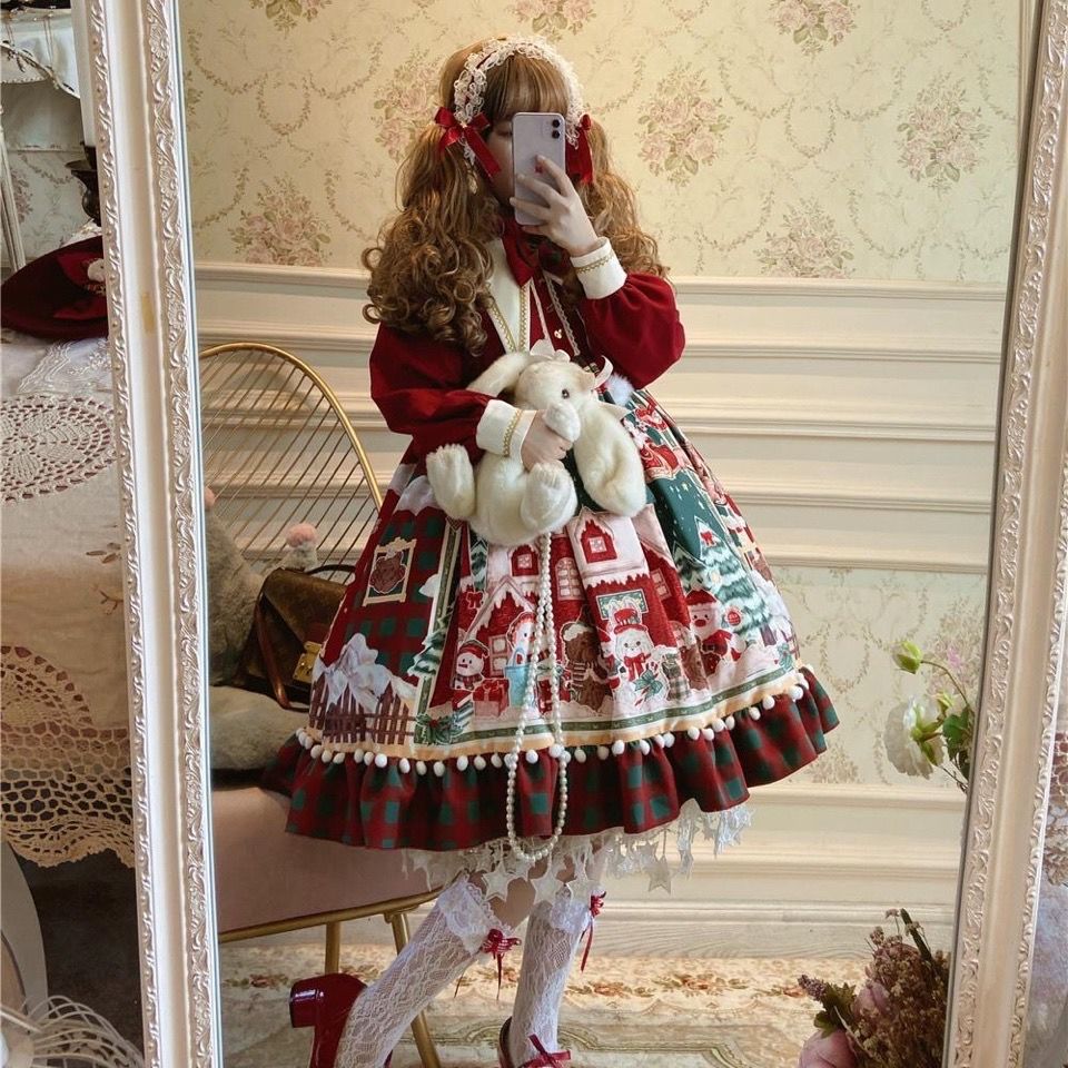 二次元かわいい可愛い服公主可愛 クリスマスハロウィン コスプレ ロリータ ワンピース ゴスロ