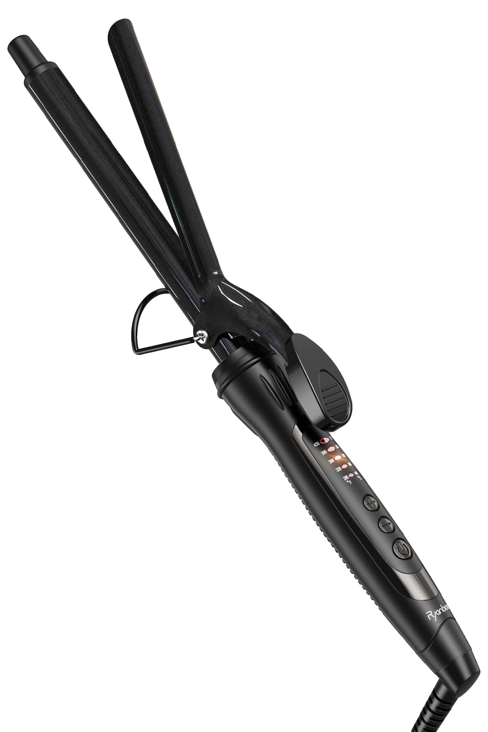 Ryanboo ヘアアイロン カールアイロン コテ 19mm カーリングアイロン 5段階温度調整 プロ仕様 MAX220℃ 海外対応(19mm, ブラック)