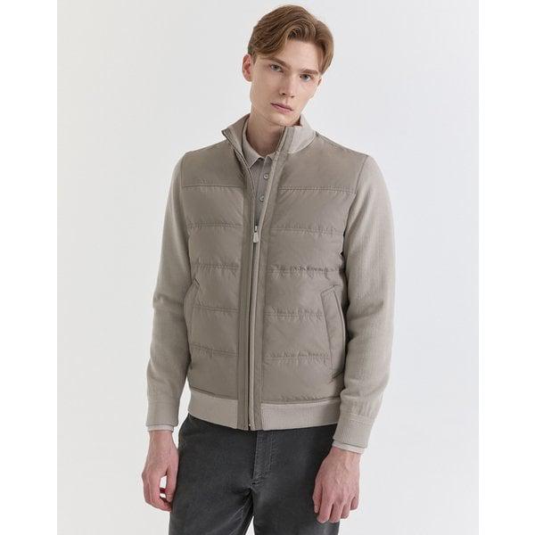 [24FW] [IMPORTED FABRIC] ニット配色 軽量グースダウンジャンパー DMJU4DN15G1