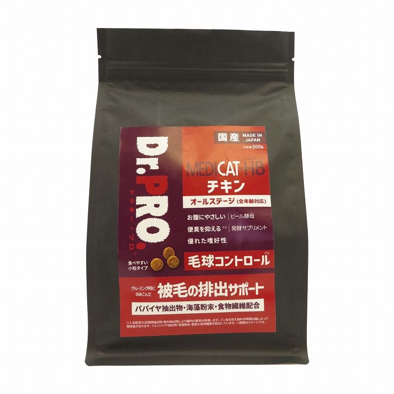 （まとめ買い）ニチドウ Dr.PRO メディキャットHBチキン 500g 猫用フード [x4]
