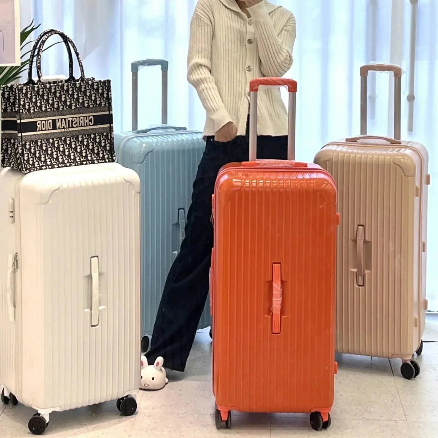 大容量スーツケース レディース超強力トロリーケース パスワードボックス 100インチ メンズスーツケース ムービングボックス インチ-Q250419-1827