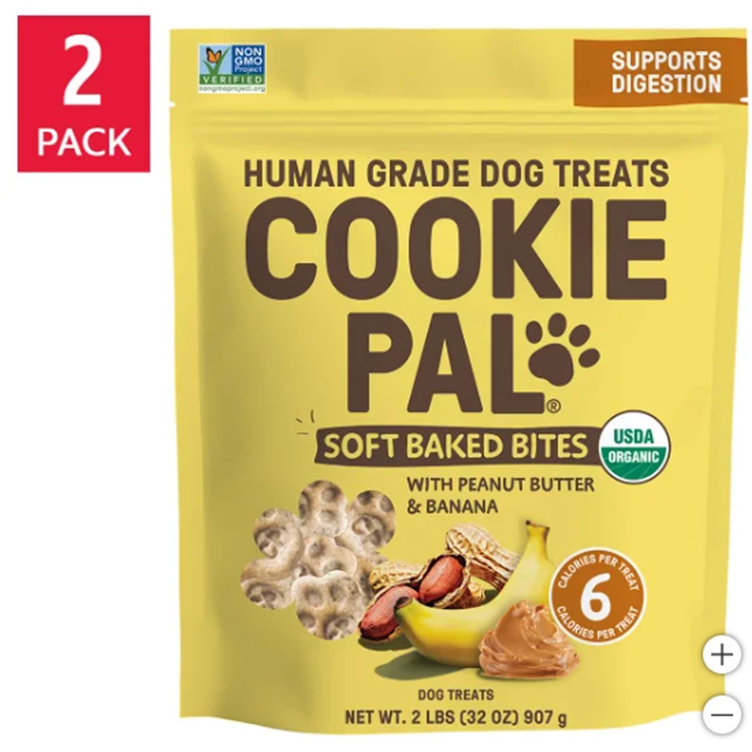 Cookie Pal ソフトベイクドバイツ ピーナッツバター＆バナナ 犬用おやつ 2lb×2袋 アメリカ版