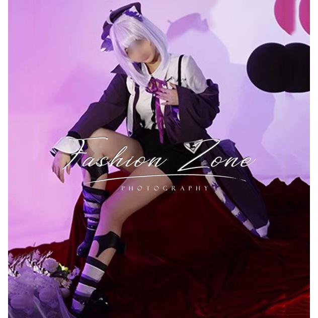 ホロライブ hololive VTuber 風 猫又おかゆ コスプレ衣装 ウィッグ 靴 cosplay ハロウィン 演出服 変装