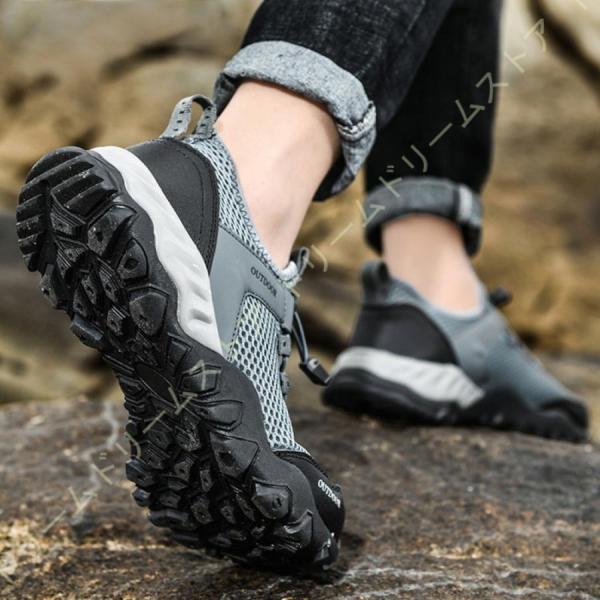 トレッキングシューズ メンズ 男性 防滑 軽量 大きいサイズ 登山靴 スリッポン スニーカー ハイキングシューズ 性 耐磨耗 トレッキング