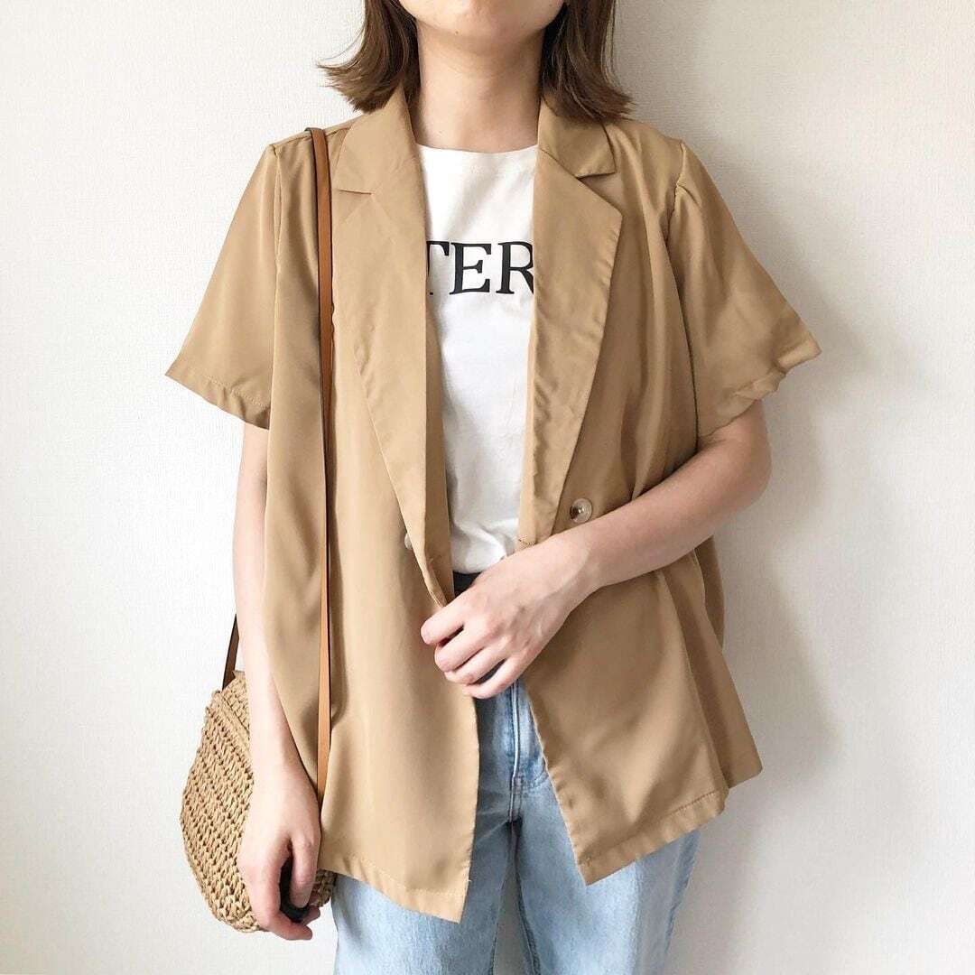 レディース 半袖 サマージャケット シャツジャケット 薄手ジャケット Vネック 4,623円