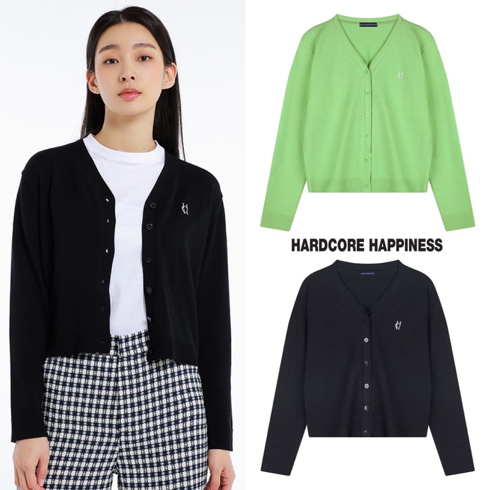 ハードコアハピネス 22SS ロゴ ベーシック カーディガン韓国正規品