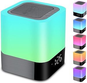 Bluetooth スピーカー 誕生日プレゼント 48色変換 ベッドサイドランプ 目覚まし時計 ワイヤレススピーカー 常夜灯 明るさ調整可 タッチ調整 音楽再生 USB充電 入学 卒業 クリスマス